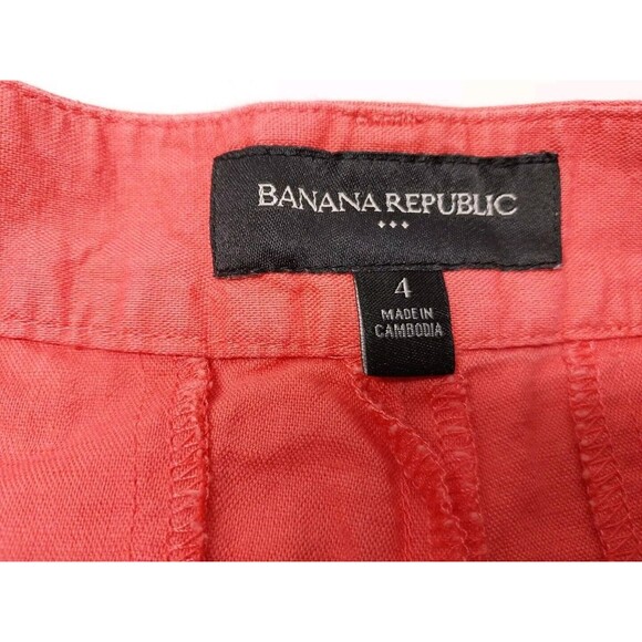 Banana Republic Shorts Womens Size 4 Hot Pink Linen Cotton Comfy Lightweight - Picture 3 of 12